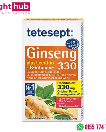 جنسنج حبوب وفيتامين ب والليسيثين tetesept Ginseng 330mg + B Vitamins + Lecithin