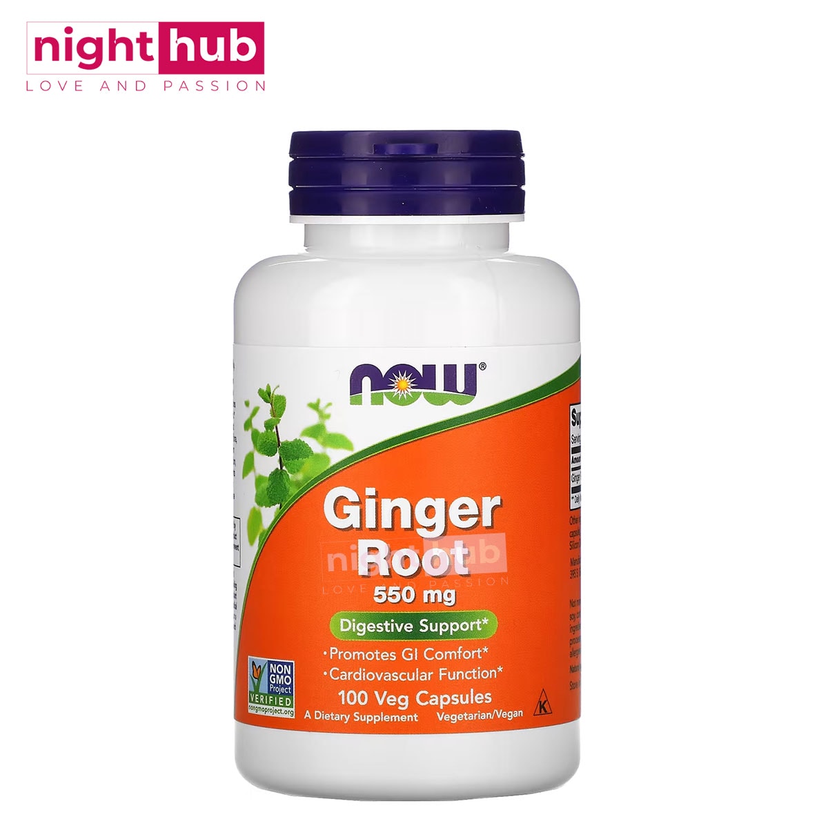 جنجر كبسول 550 لدعم الصحة العامة NOW Foods, Ginger Root ملجم 100 كبسولة