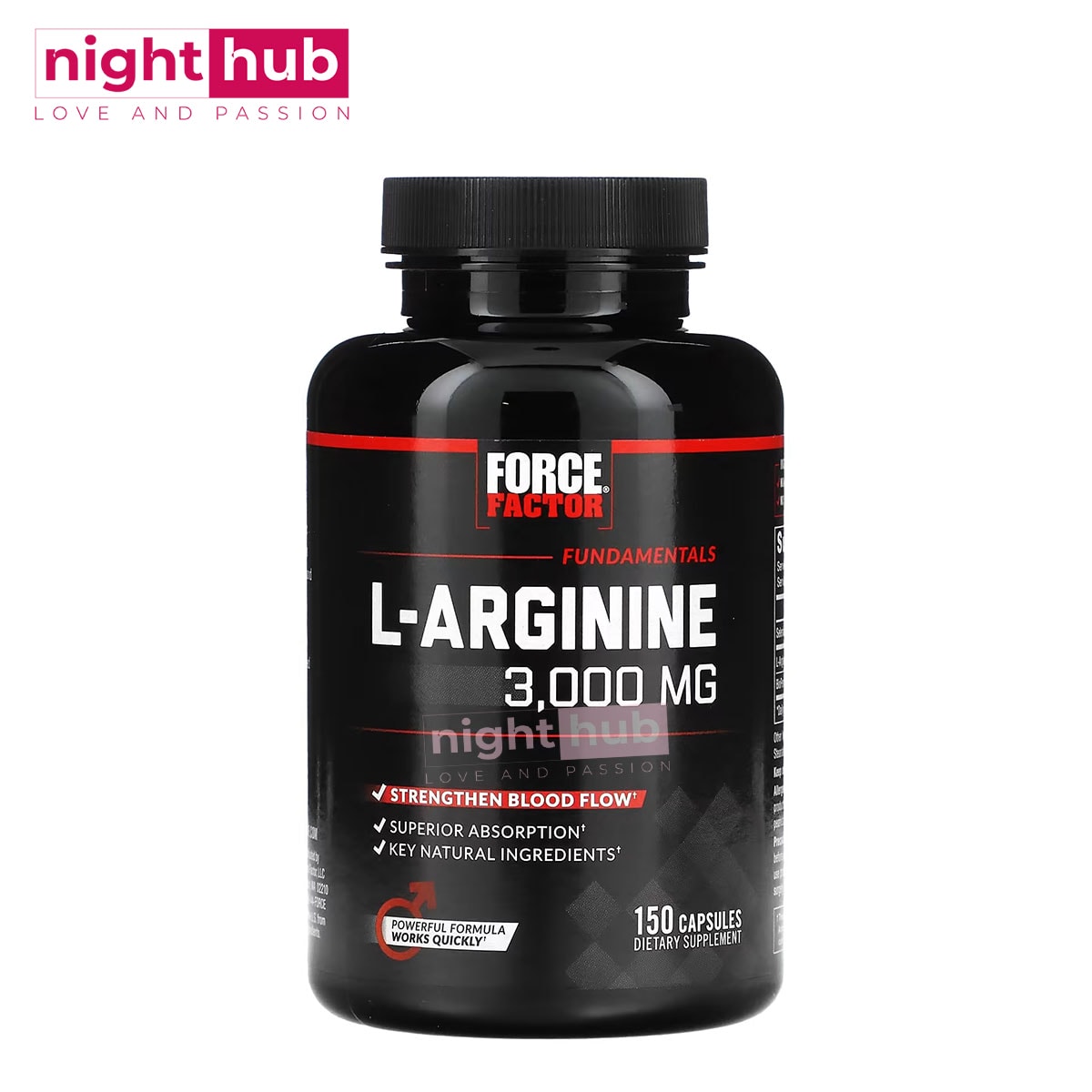 ال ارجنين اقراص 3000 لزيادة طاقة الجسم فورس فاكتور Force Factor L-Arginine 3000 mg 150 كبسولة