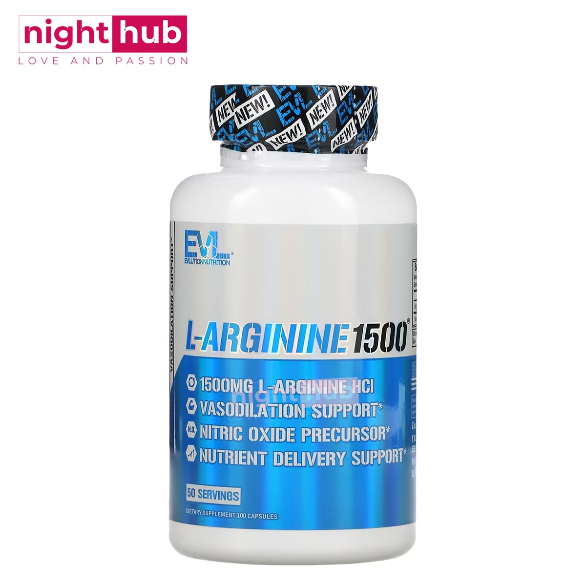الارجنين كبسولات لتحسين الصحة العامة L - Arginine 1500 EVLution Nutrition 100 كبسولة