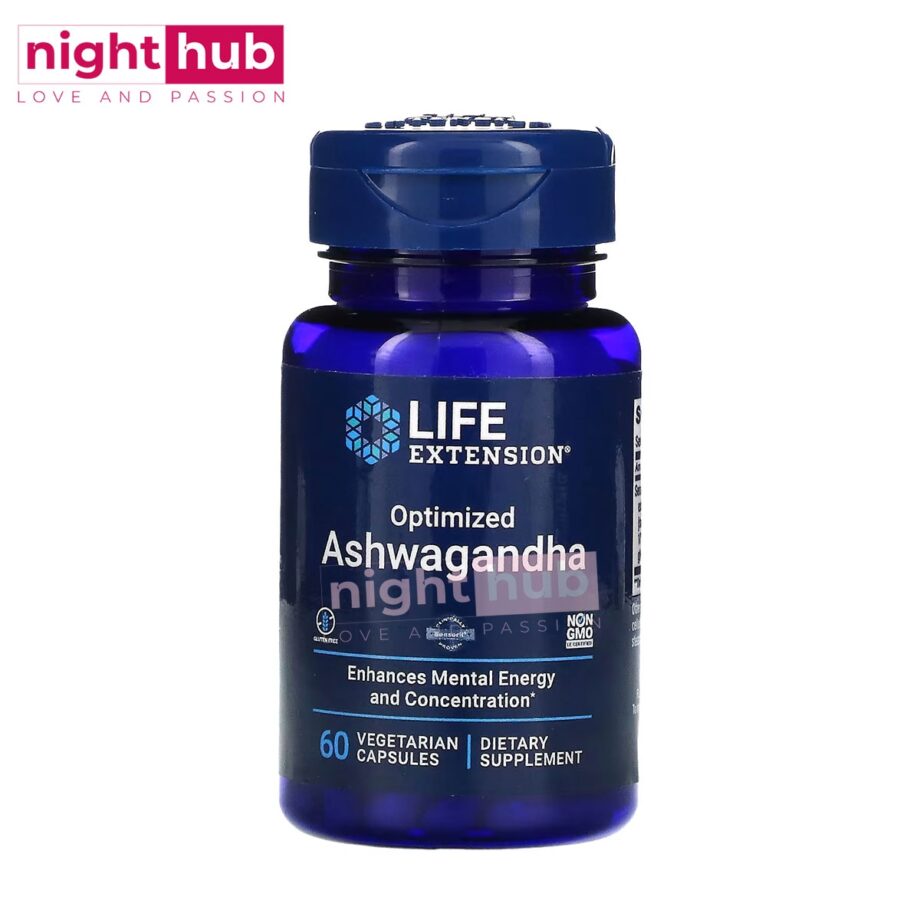 حبوب الاشوغاندا لتحسين الصحة العامة Life extension Optimized Ashwagandh 60 قرص