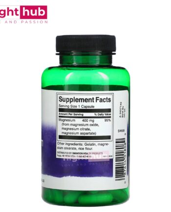 حبوب تريبل ماغنيسيوم كومبلكس لتحسين صحة العظام والعضلات Swanson, Triple Magnesium Complex 400 ملجم 100 كبسولة