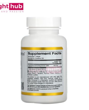 حبوب كو انزيم كيو 10 لتحسين صحة القلب California Gold Nutrition CoQ10 100 مجم 120 كبسولة