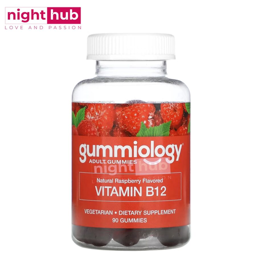 أفضل دواء فيتامين ب12 لبان بنكهة التوت لتعزيز الصحة العامة gummiology b12 gummies 90 علكة نباتية