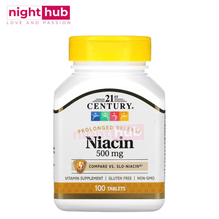 اقراص النياسين لزيادة طاقة الجسم 21st century niacin prolonged release 100 كبسولة 500 ملجم