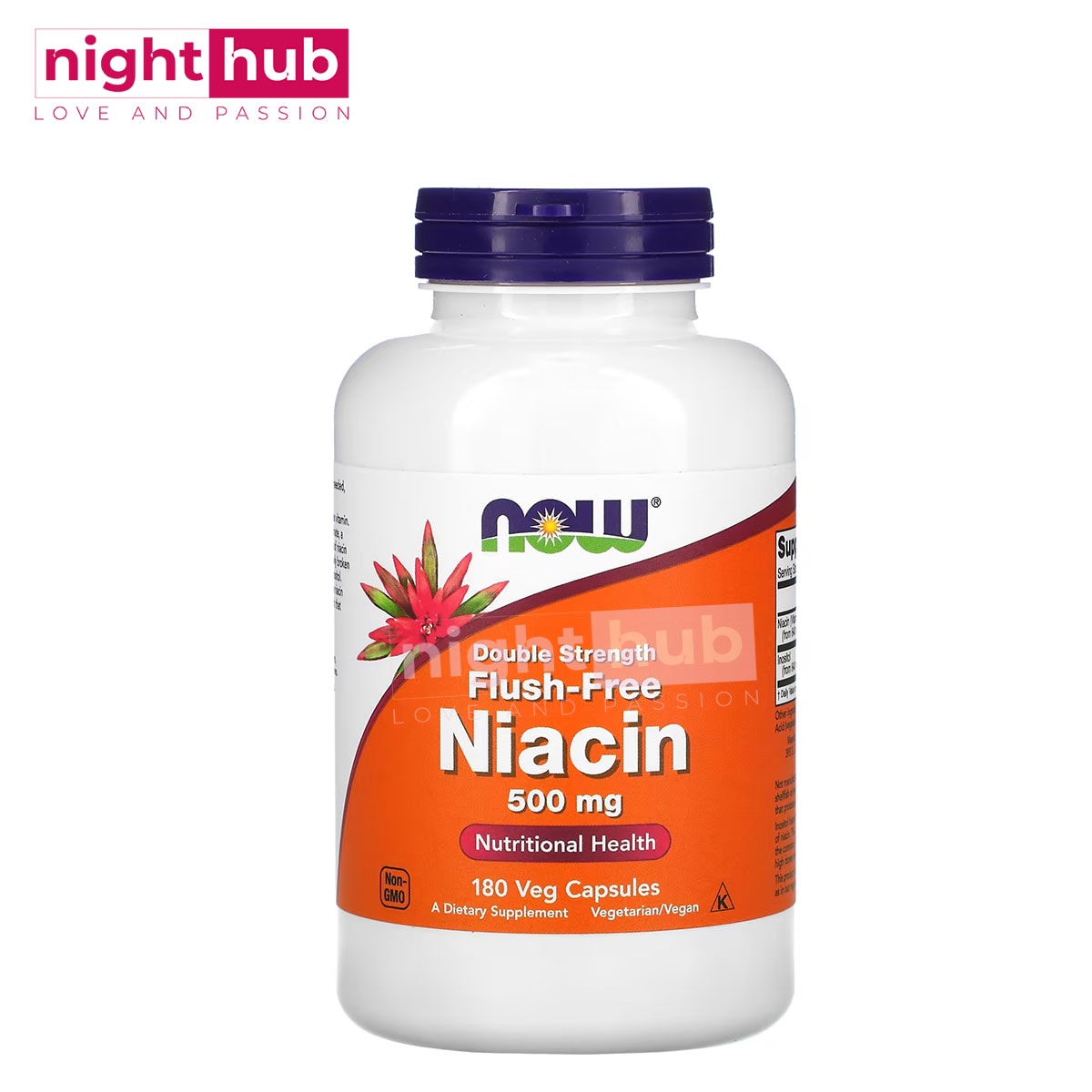 حبوب النياسين فلاش 500 Now Foods Niacin mg free flush 180 كبسولة