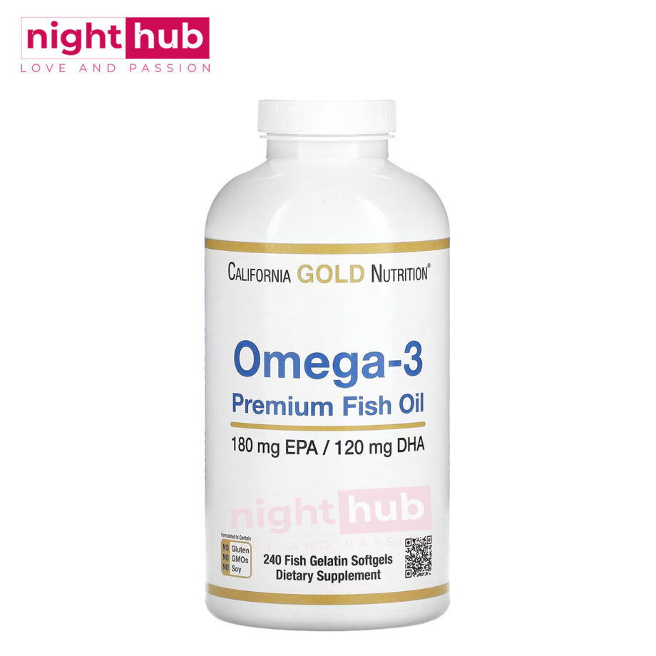 كبسولات اوميجا3 لتحسين صحة الجسم للرجال والنساء Omega 3 Premium Fish Oil California Gold Nutrition 240 كبسولة