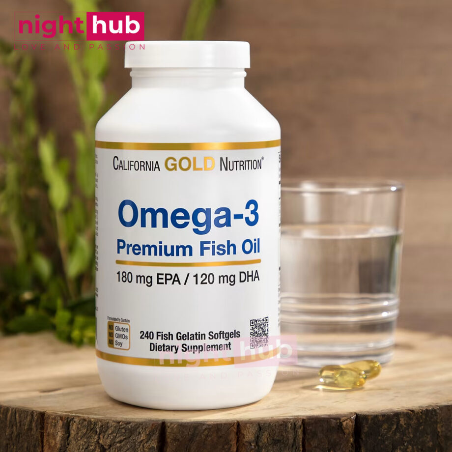 كبسولات اوميجا 3 لتحسين صحة الجسم للرجال والنساء Omega 3 Premium Fish Oil California Gold Nutrition 240 كبسولة