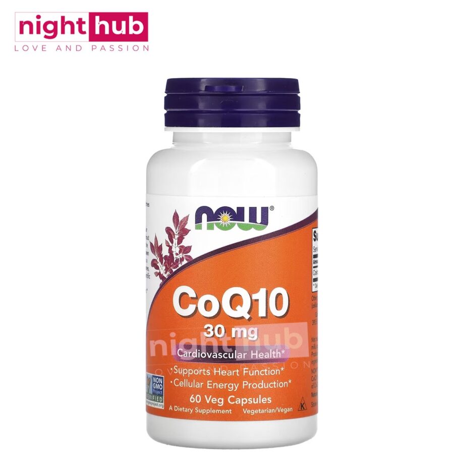 انزيم كو كيو ١٠ مكمل غذائي لتحسين صحة القلب 30 ملجم NOW Foods CoQ10 60 كبسولة