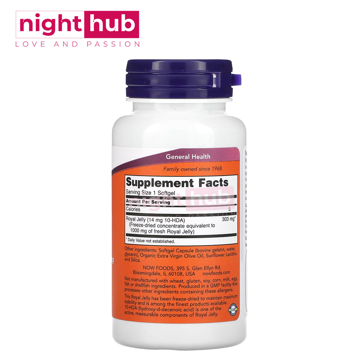 اقراص رويال جيلي 1000 لتحسين الصحة الجنسية NOW Foods, Royal Jelly 60 قرص