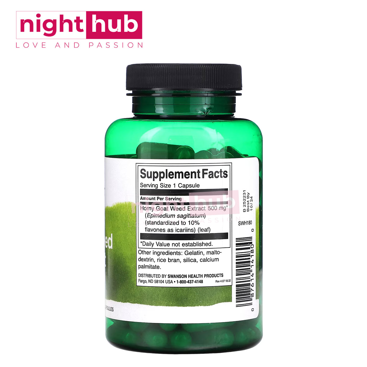اقراص عشبة العنزة لتحسين الصحة الجنسية سانوسان Horny Goat Weed Extract Swanson 120 كبسولة 500 ملجم