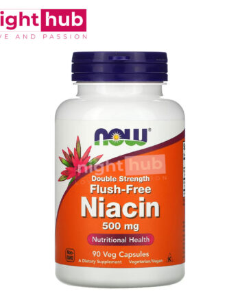 اقراص نياسين فلاش فري 500 ملجم لدعم الصحة العامة NOW Foods, Flush-Free Niacin 90 كبسولة