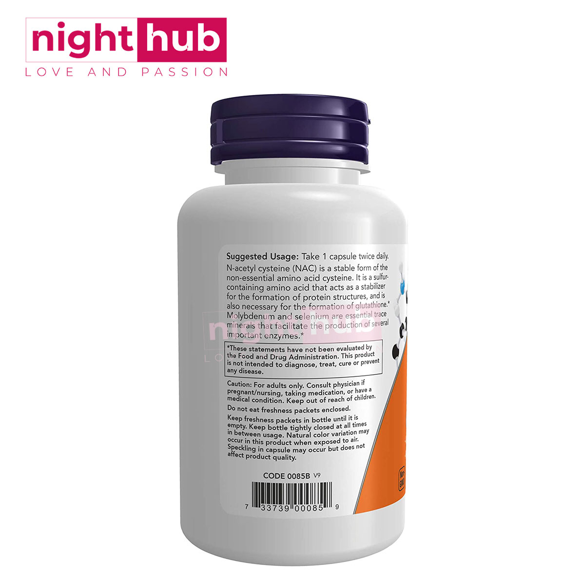 حبوب ناك 600 مجم مع السيلينوم والموليبدينوم 100 كبسولة نباتية NOW Foods, NAC