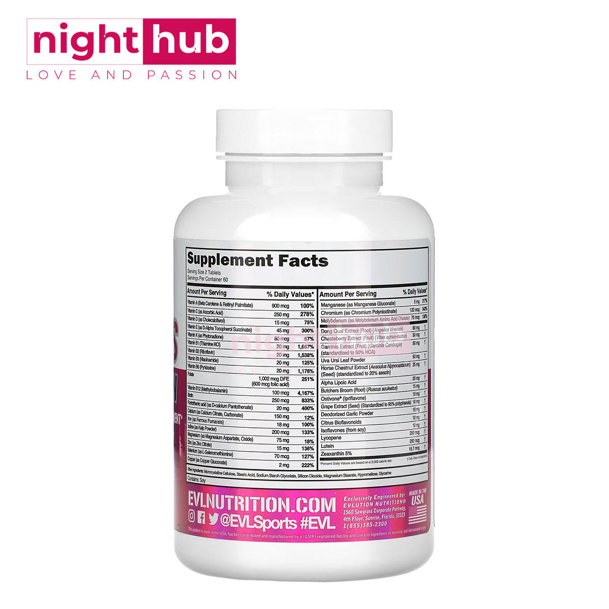 فيتامينات للمرأة إيفلوشن نوتريشن لتحسين الصحة العامة EVLution Nutrition Womens Multivitamin 120 قرص 1 فيتامينات للمرأة إيفلوشن نوتريشن لتحسين الصحة العامة EVLution Nutrition Women’s Multivitamin 120 قرص