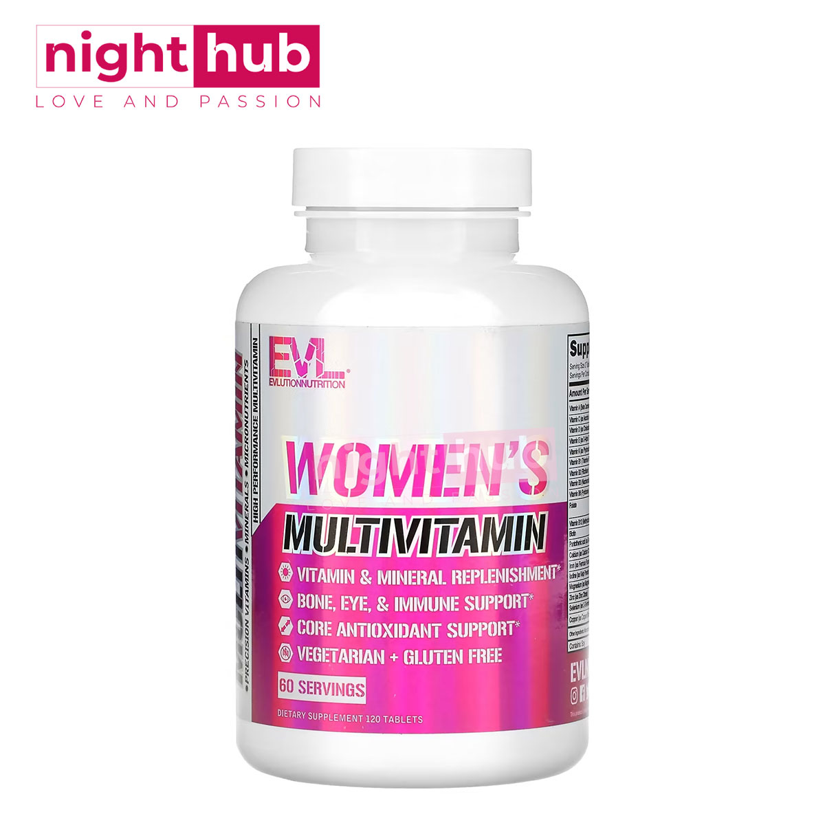 فيتامينات للمرأة إيفلوشن نوتريشن لتحسين الصحة العامة EVLution Nutrition Womens Multivitamin 120 قرص 3 فيتامينات للمرأة إيفلوشن نوتريشن لتحسين الصحة العامة EVLution Nutrition Women’s Multivitamin 120 قرص