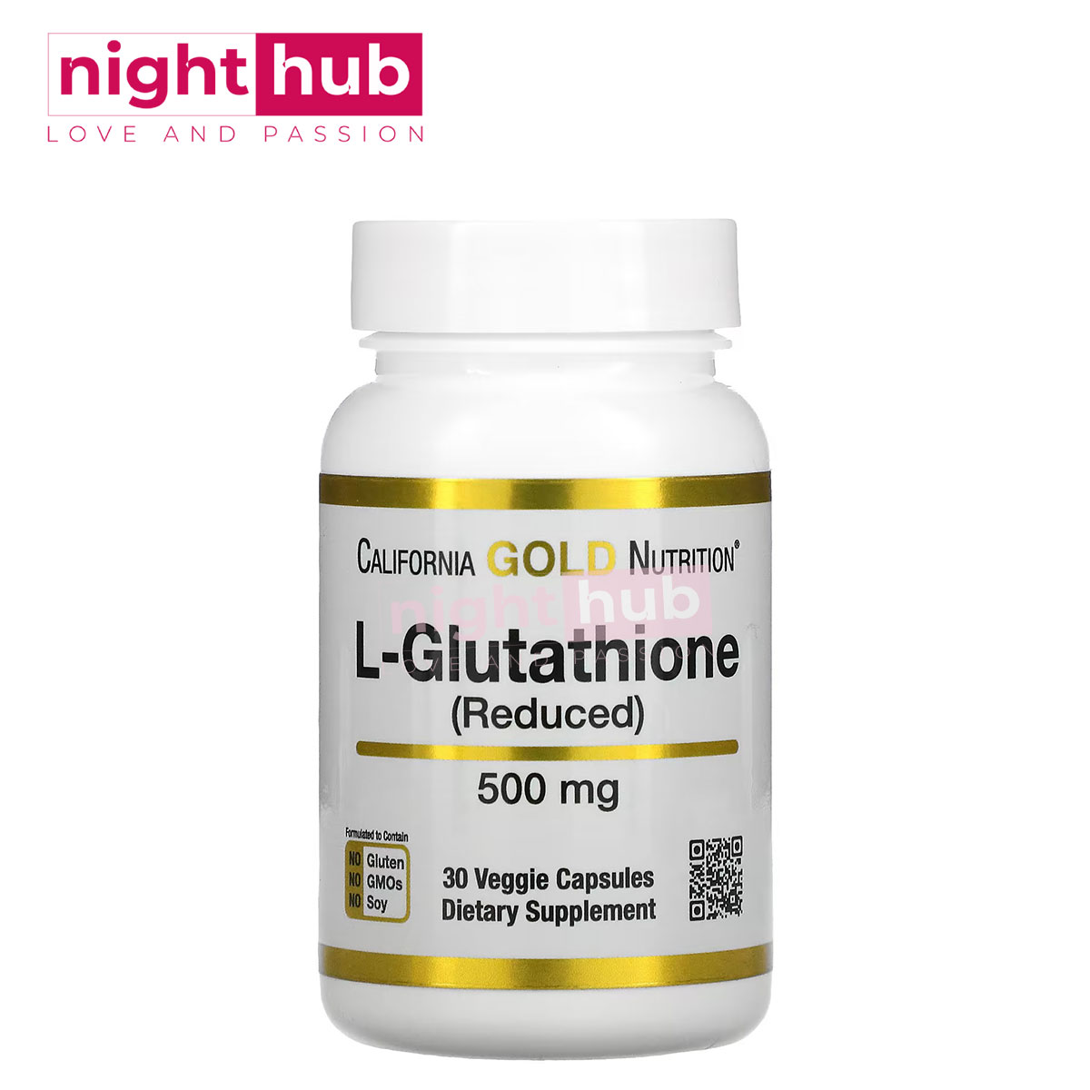 كبسولات الجلوتاثيون 500 ملجم لدعم المناعة California Gold Nutrition, L-Glutathione 30 كبسولة