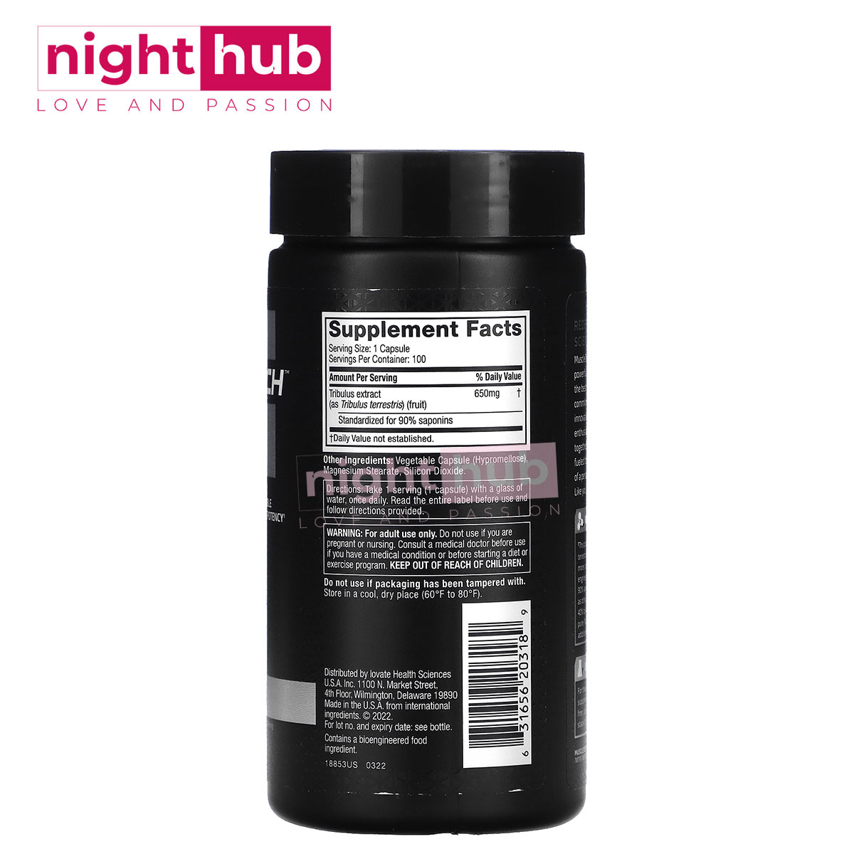 مكمل تريبولوس 650 ملجم لتحسين مستوى التستوستيرون MuscleTech, Platinum Tribulus 650 ملجم 100 كبسولة