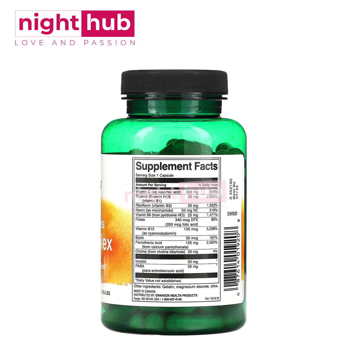 مكمل فيتامين ب المركب مع فيتامين ج للتخلص من التوتر والقلق Swanson Super Stress B Complex With Vitamin C 100 كبسو 1 مكمل فيتامين ب المركب مع فيتامين ج للتخلص من التوتر والقلق Swanson Super Stress B-Complex With Vitamin C 100 كبسولة