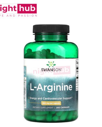 دواء الارجنين 500 ملجم لتحسين العامة Swanson, L-Arginine 200 كبسولة