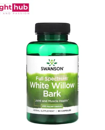 كبسولات التهاب المفاصل لحاء الصفصاف الابيض لتحسين صحة المفاصل والعضلات Swanson Full Spectrum White Willow Bark 400 ملجم 90 كبسولة